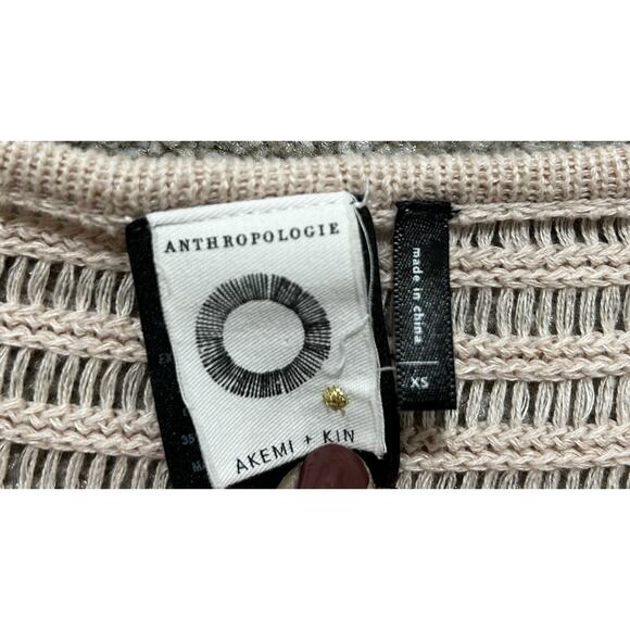 Anthropologie Akemi + kim Lara Muted Pink Poncho Sweater XS Oversized - Picture 3 of 9